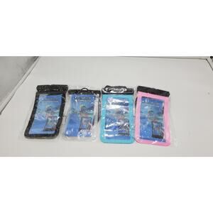 4 Pack Waterproof Floating Cell Phone Pouch/Dry Bag/Case/Cover W/Lanyard **NEW**